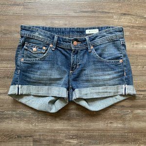 H&M Dark Blue Rolled Hem Denim Jean Shorts